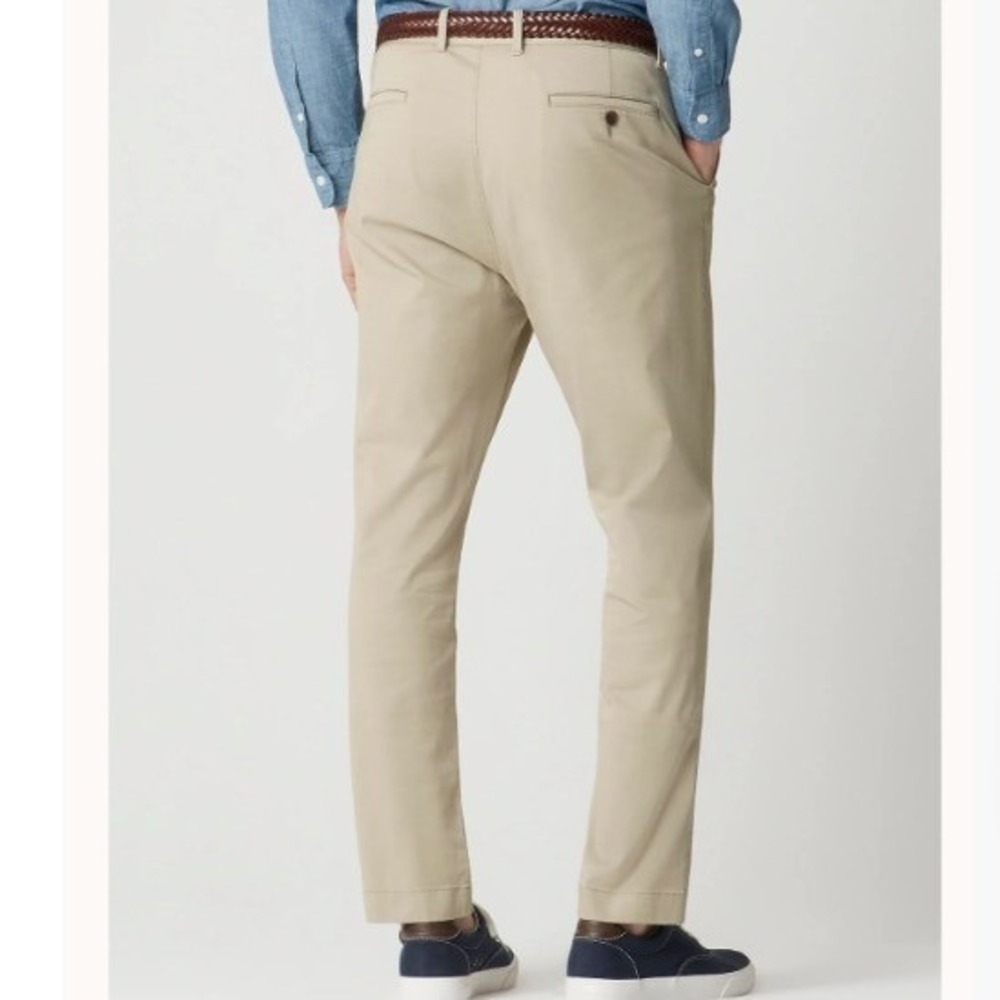 J.Crew Mens Original Chino Straight Leg Pants British Khaki 32x32 CO400 NEW - Picture 2 of 9